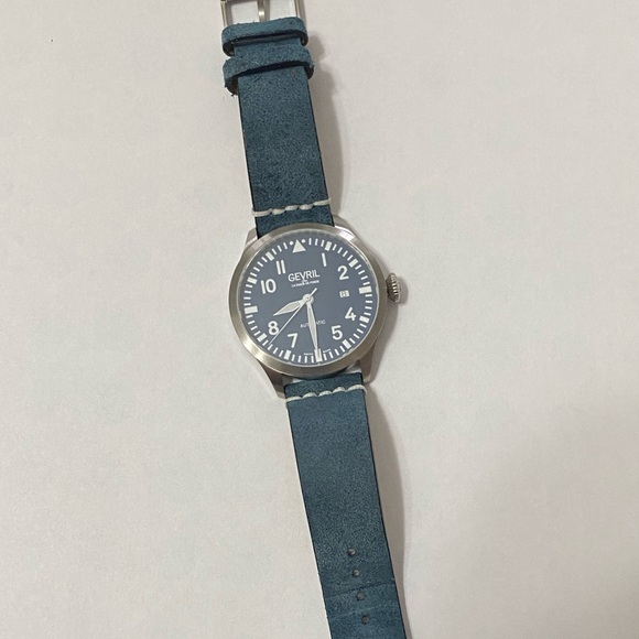 Gevril Vaughn Swiss Automatic Pilot Watch in Blue